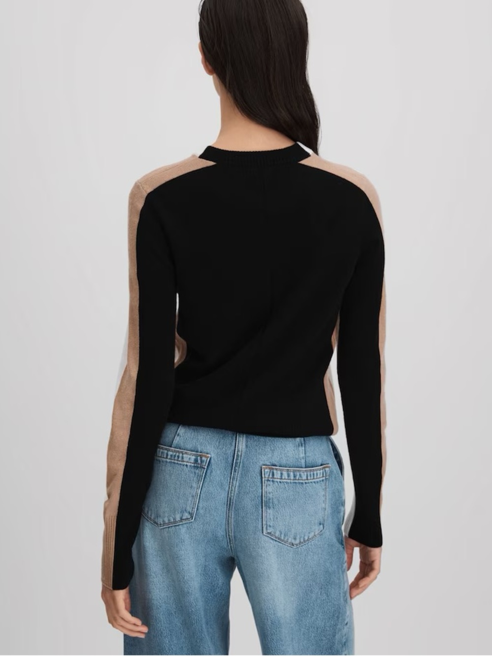 Reiss Addison Colour Block Cashmere Wool Blend Sweater Size Small - Picture 2 of 7